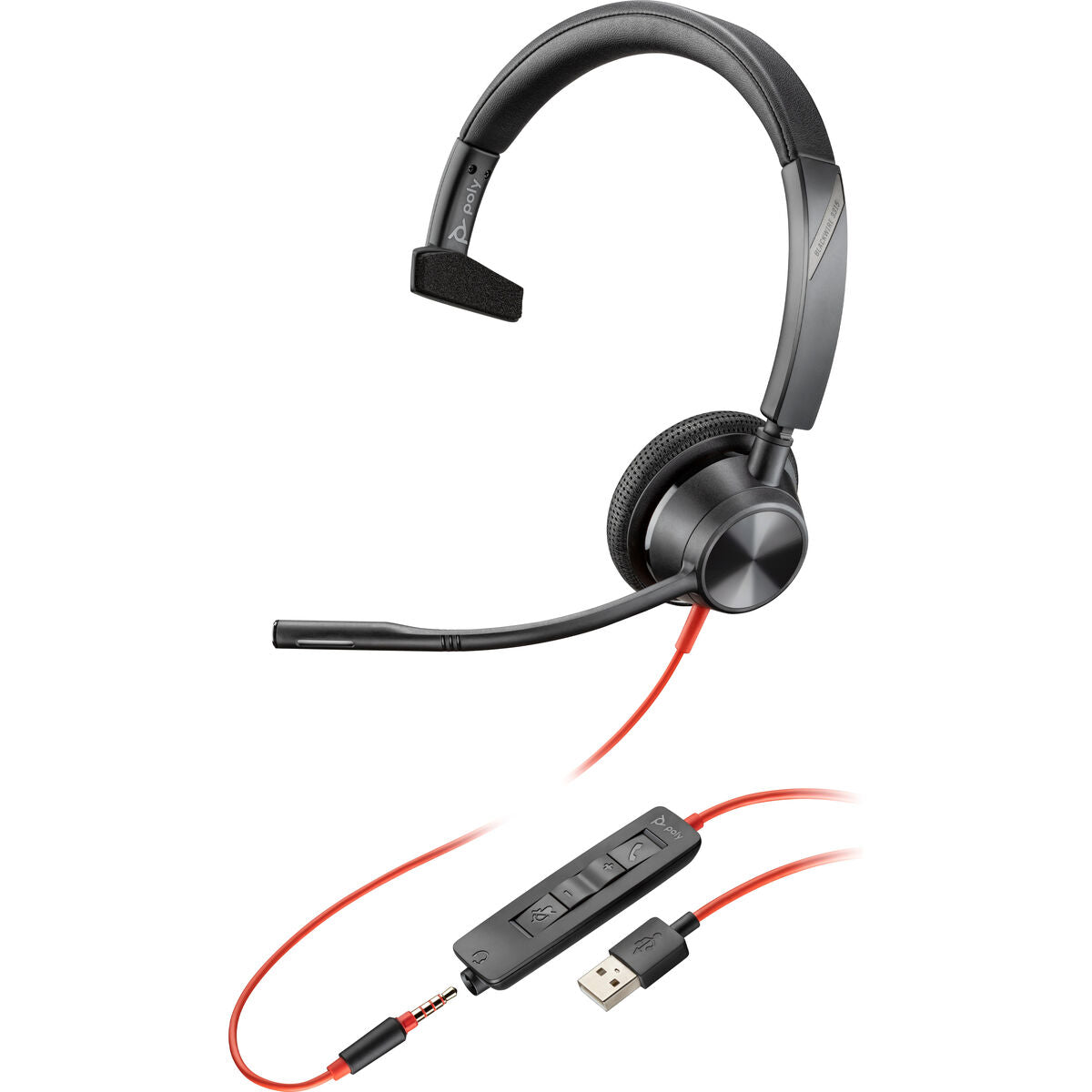 Kopfhörer mit Mikrofon HP Blackwire 3315 Schwarz