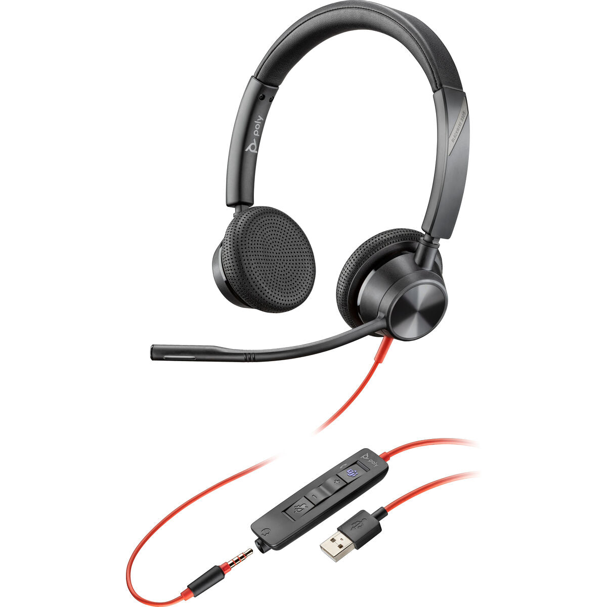 Kopfhörer mit Mikrofon HP Blackwire 3325-M Schwarz