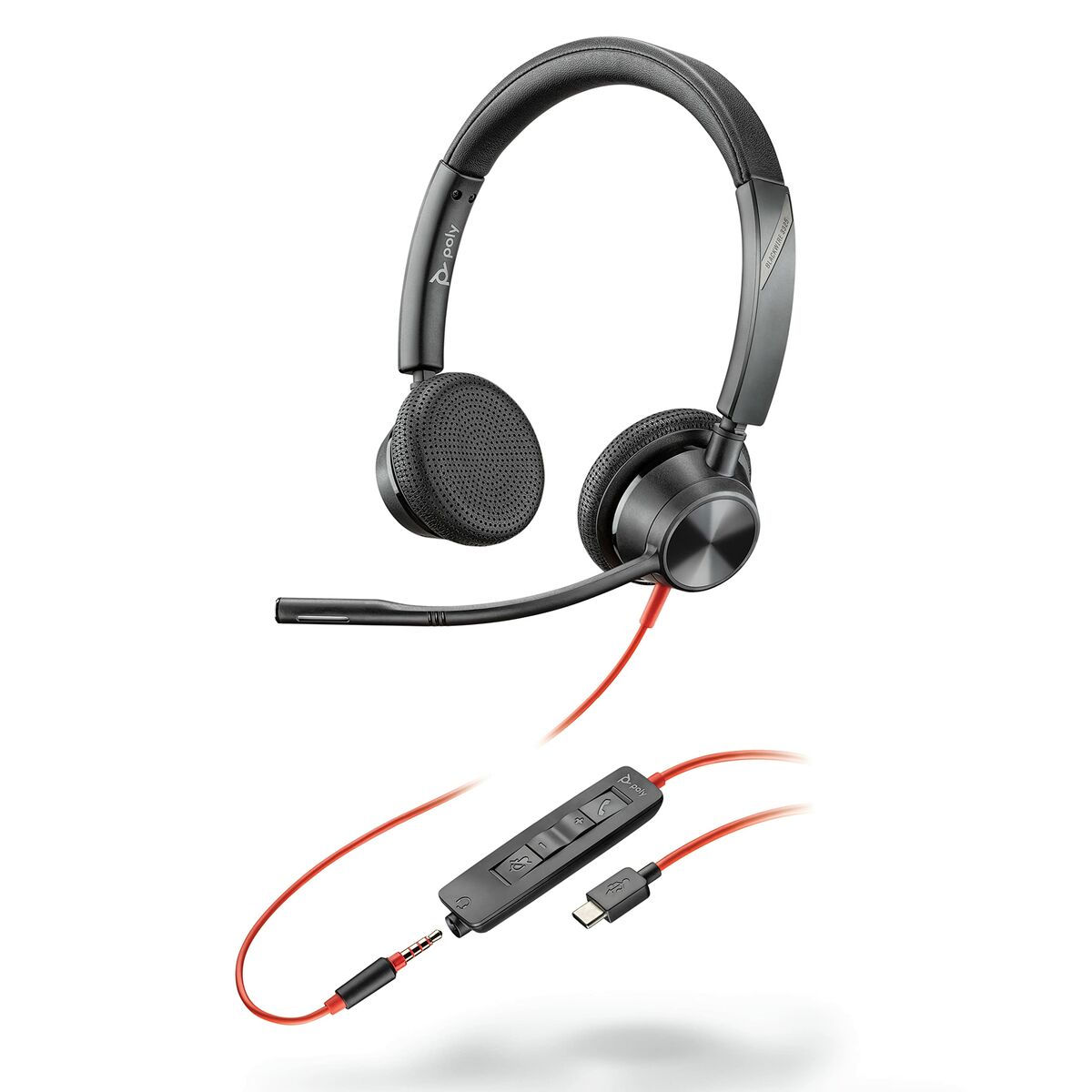 Kopfhörer mit Mikrofon HP Blackwire 3325 Schwarz