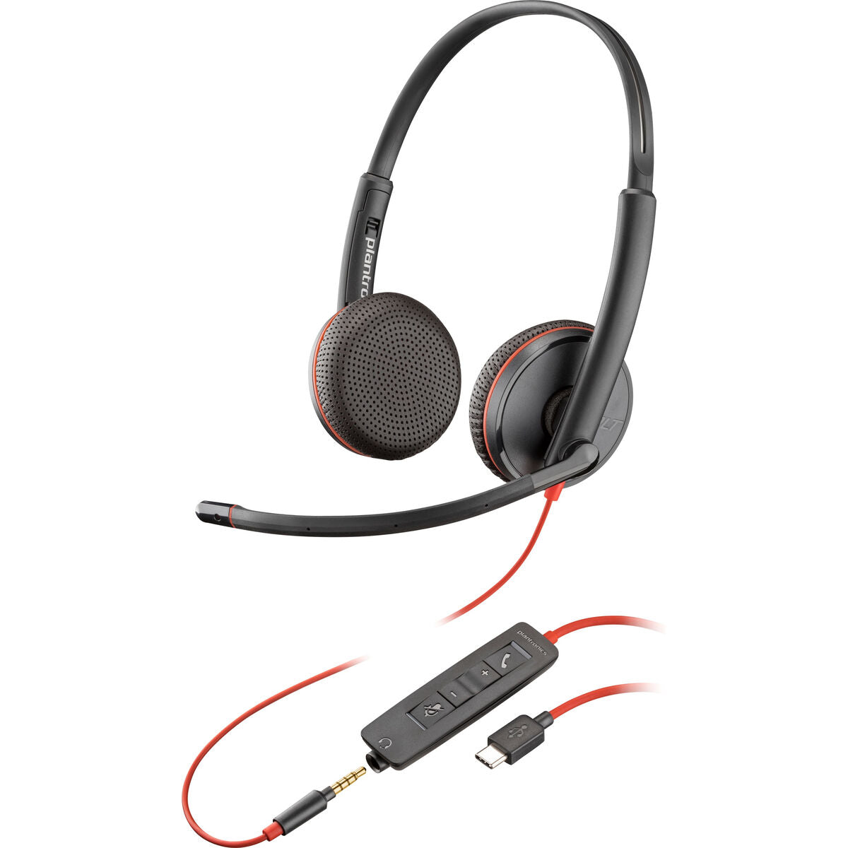 Kopfhörer mit Mikrofon Poly Blackwire C3225 Stereo Schwarz