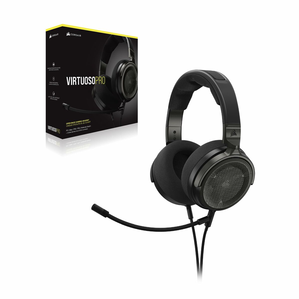 Kopfhörer mit Mikrofon Corsair Virtuoso Pro Schwarz