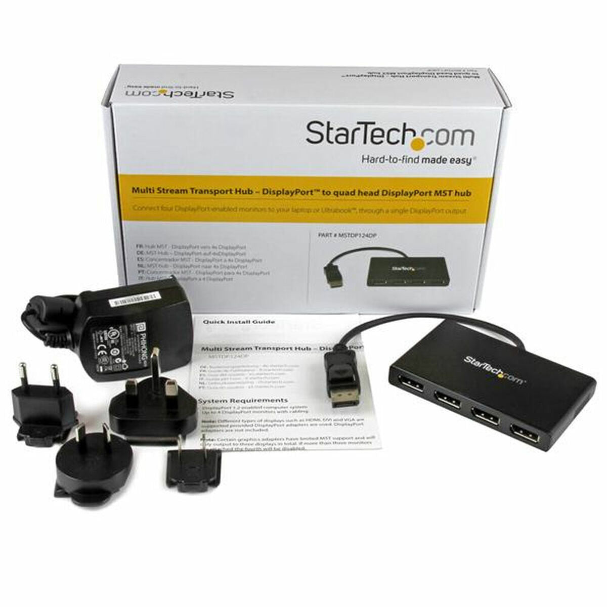 Hub USB Startech MSTDP124DP Schwarz