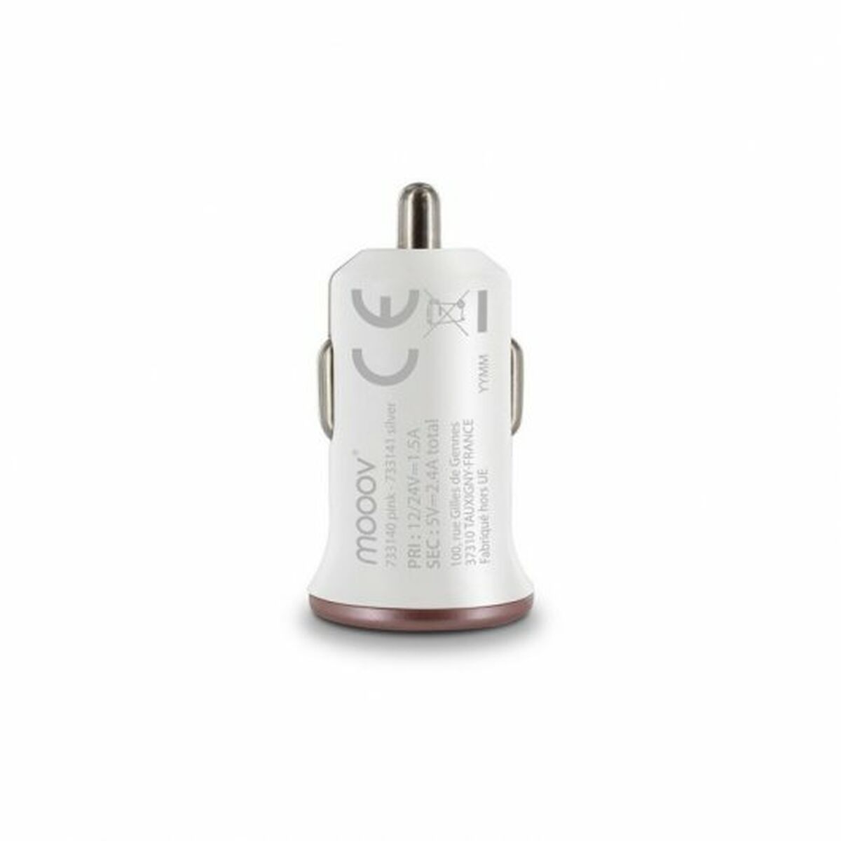 Ladegerät fürs Auto Mooov Weiß USB x 2