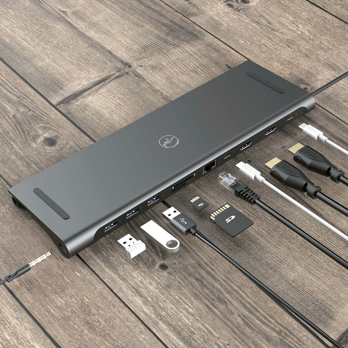 Hub USB Mobility Lab Dock Adapter 11 in 1 Schwarz Grau 100 W