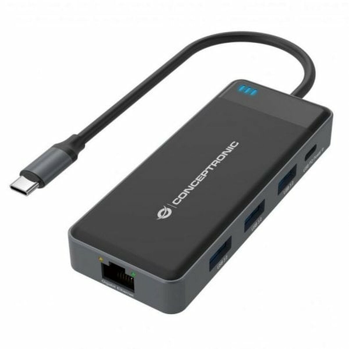 Hub USB Conceptronic DONN14G Schwarz Grau 100 W (1 Stück)