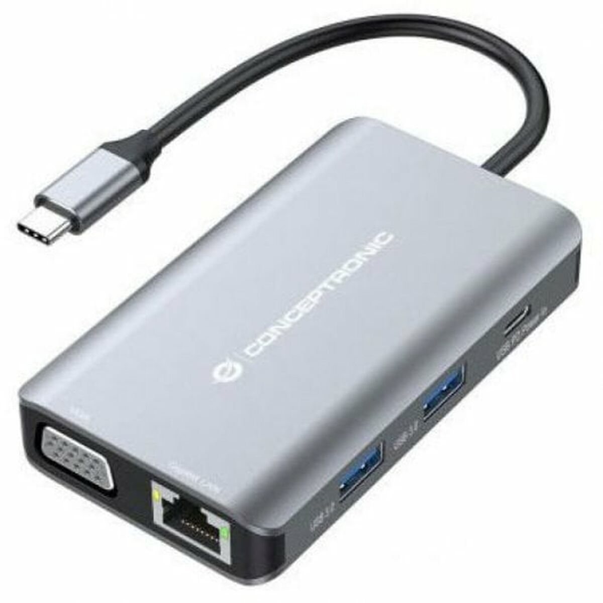 Hub USB Conceptronic DONN21G Schwarz Grau 100 W (1 Stück)