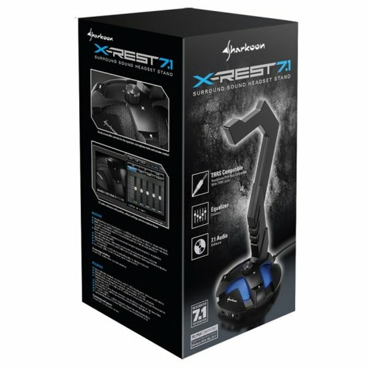 Kopfhörer-Halterung Sharkoon X-Rest 7.1 Aluminium Kautschuk