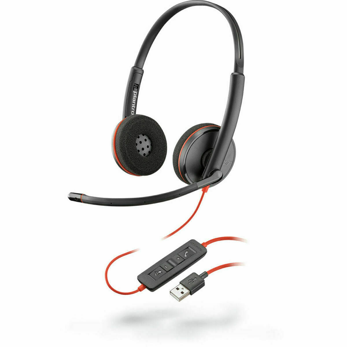 Kopfhörer mit Mikrofon Plantronics Blackwire 3220 Schwarz Rot