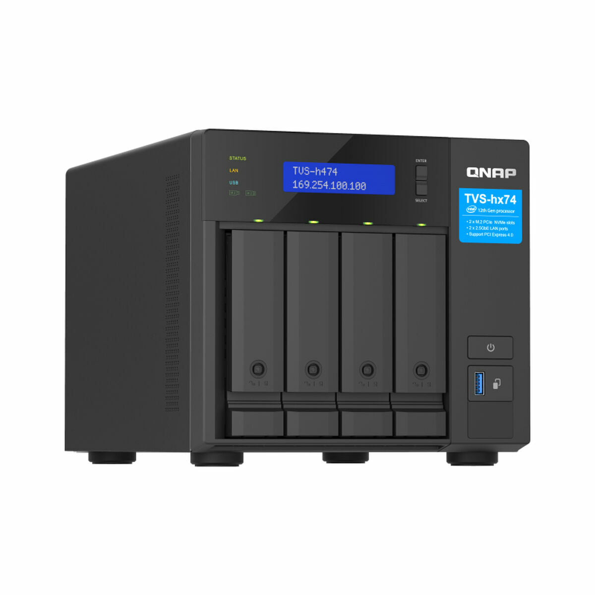 Netzwerkspeicher Qnap TVS-H474 Schwarz