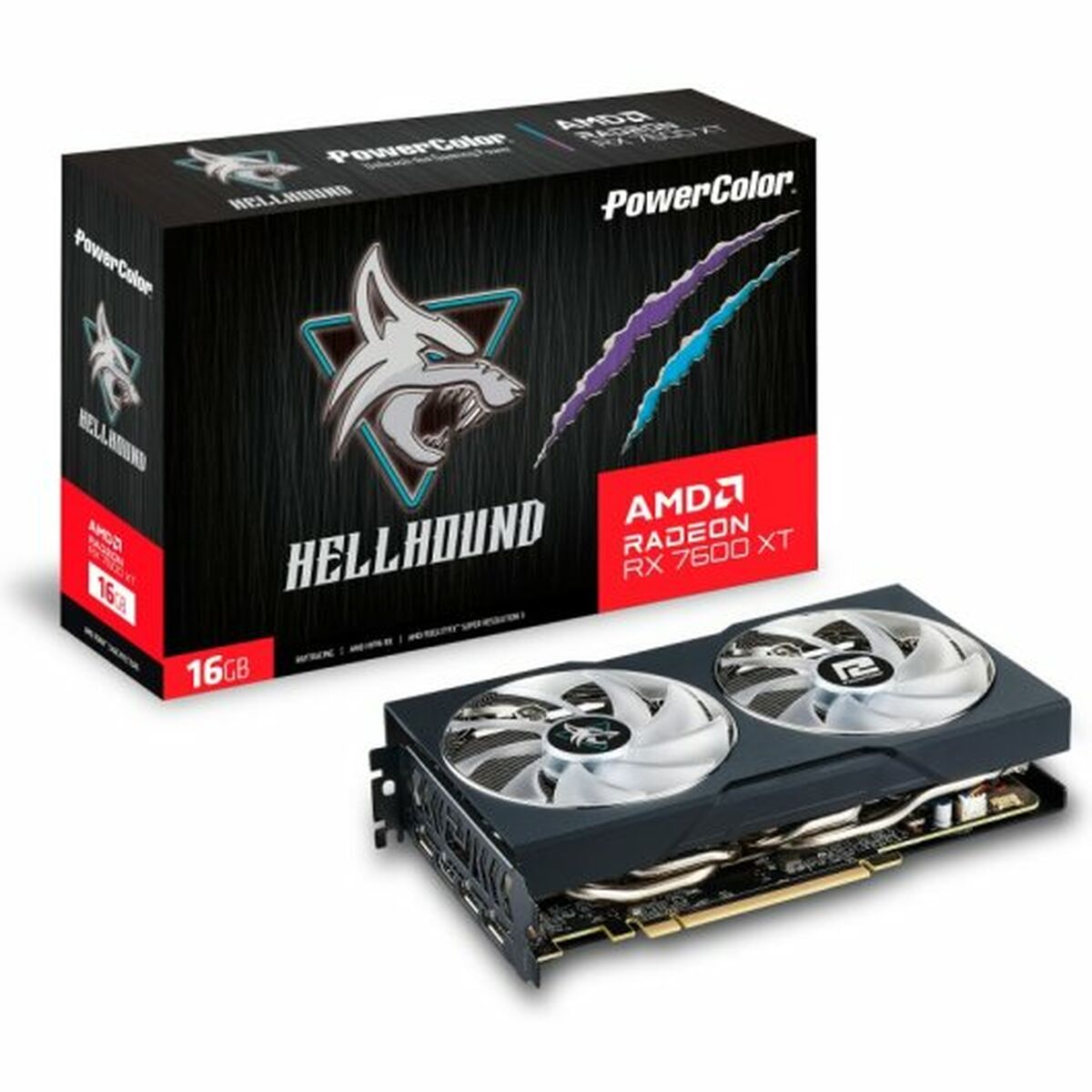 Grafikkarte Powercolor HELLHOUND AMD Radeon RX 7600 XT 16 GB GDDR6