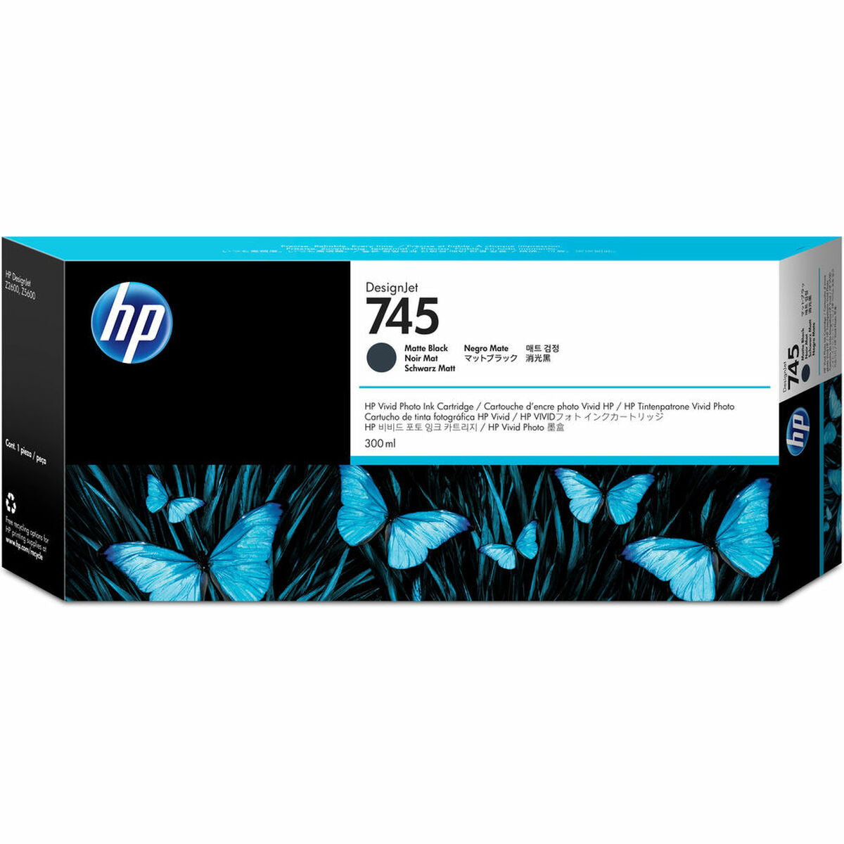 Original Tintenpatrone HP Cartucho de tinta DesignJet HP 745 negro mate de 300 ml Schwarz