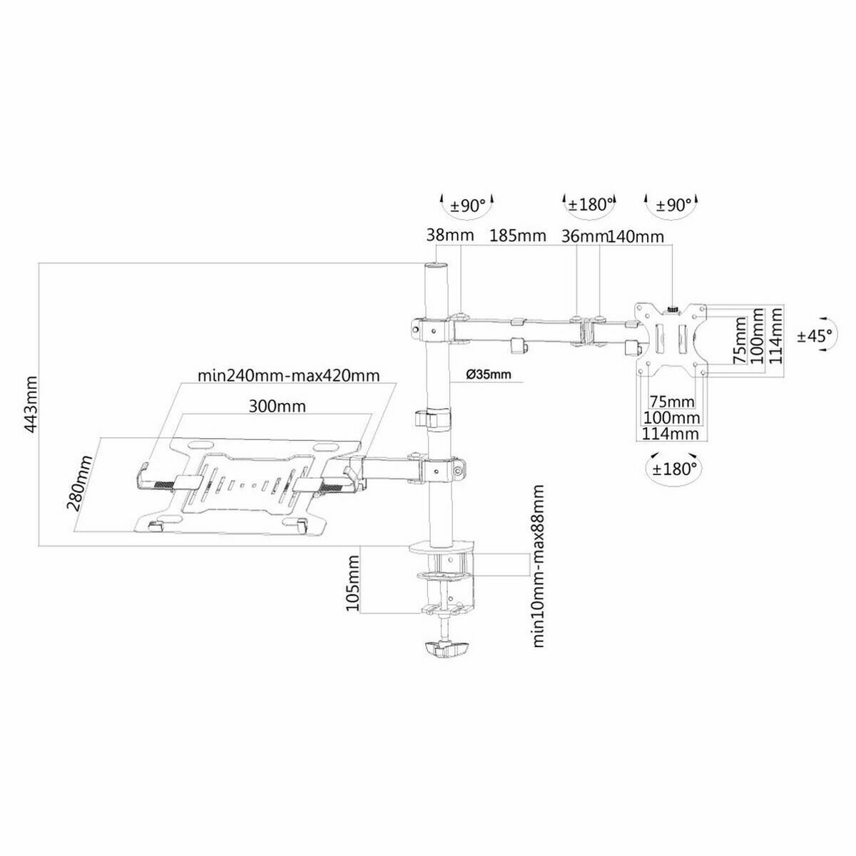 Bildschirm-Träger für den Tisch Neomounts FPMA-D550NOTEBOOK Schwarz 32"