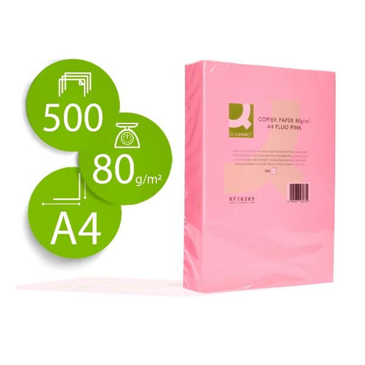 Druckerpapier Q-Connect KF16265 grün A4 500 Blatt