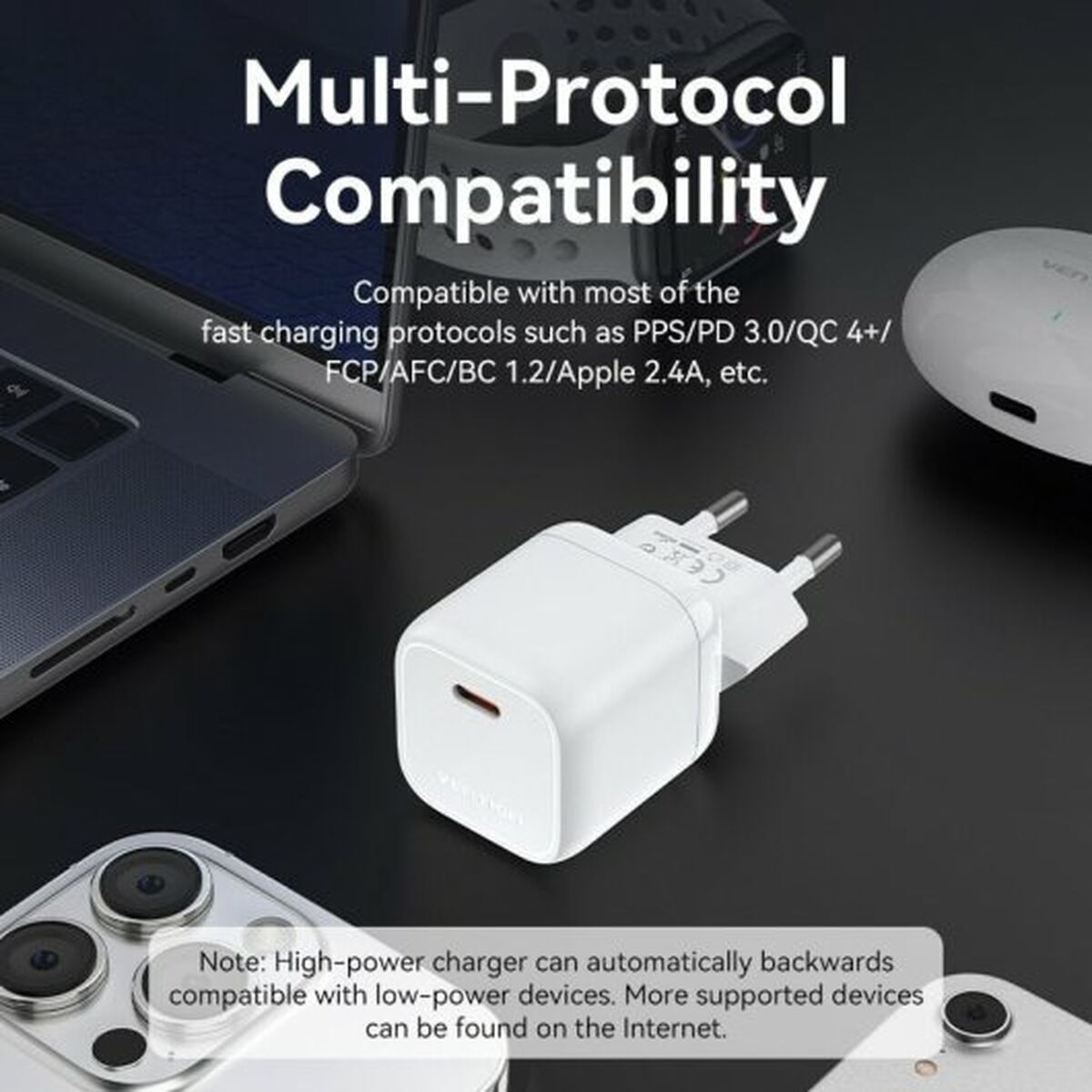 Wandladegerät Vention FAKW0-EU 30 W USB-C Weiß