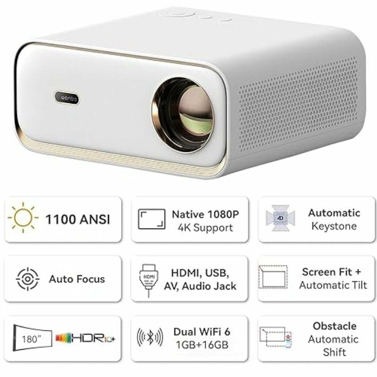 Projektor Wanbo X5 Full HD 1100 Lm 1920 x 1080 px
