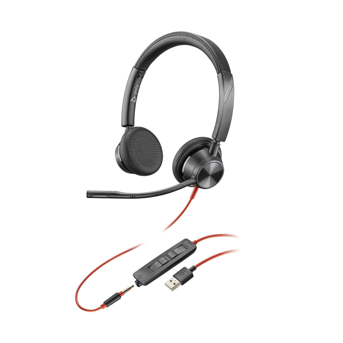 Kopfhörer mit Mikrofon Poly Blackwire 3325 Schwarz