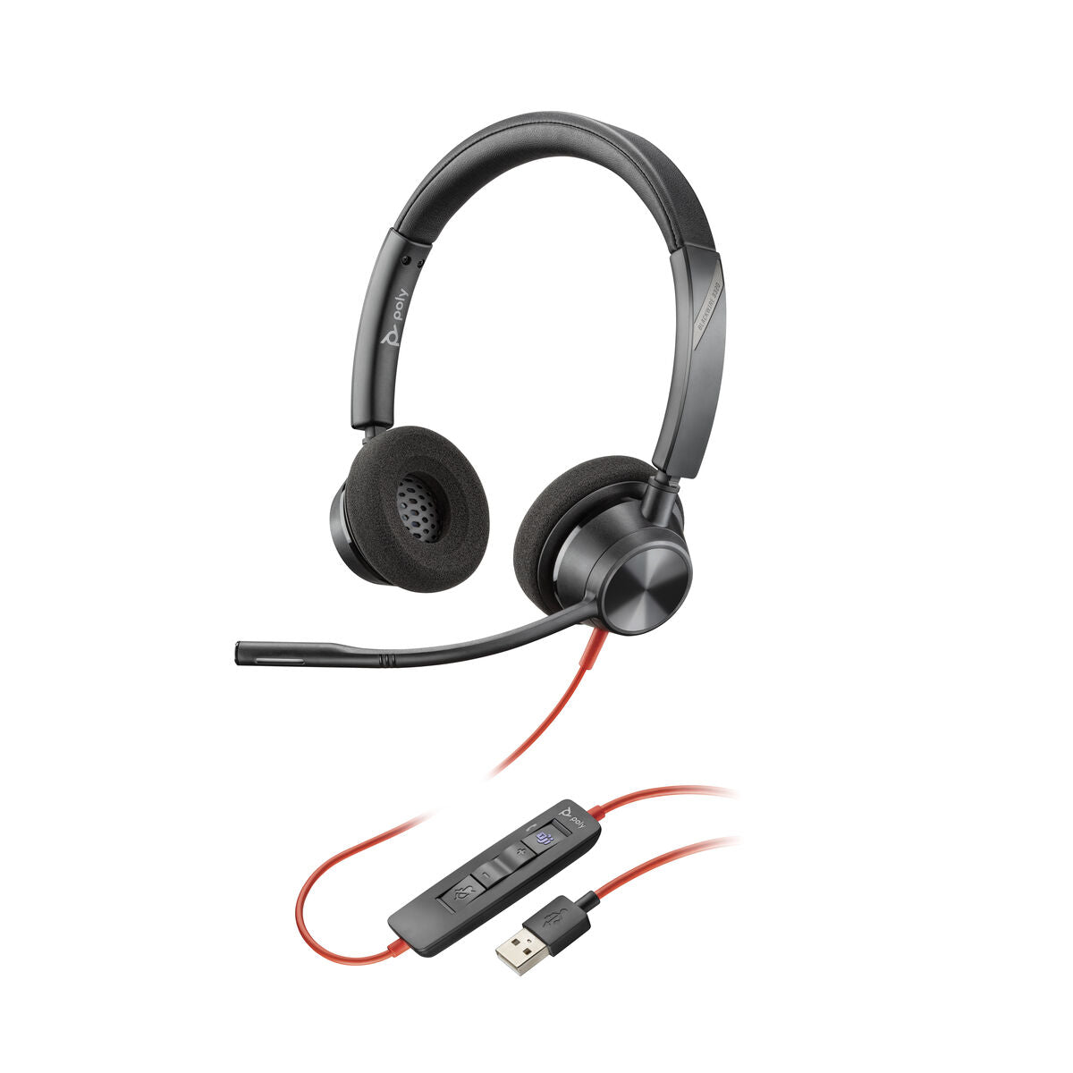 Kopfhörer mit Mikrofon HP Blackwire 3320-M Schwarz