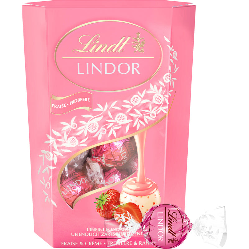 Lindt Lindor Kugeln Erdbeere & Rahm, 200g