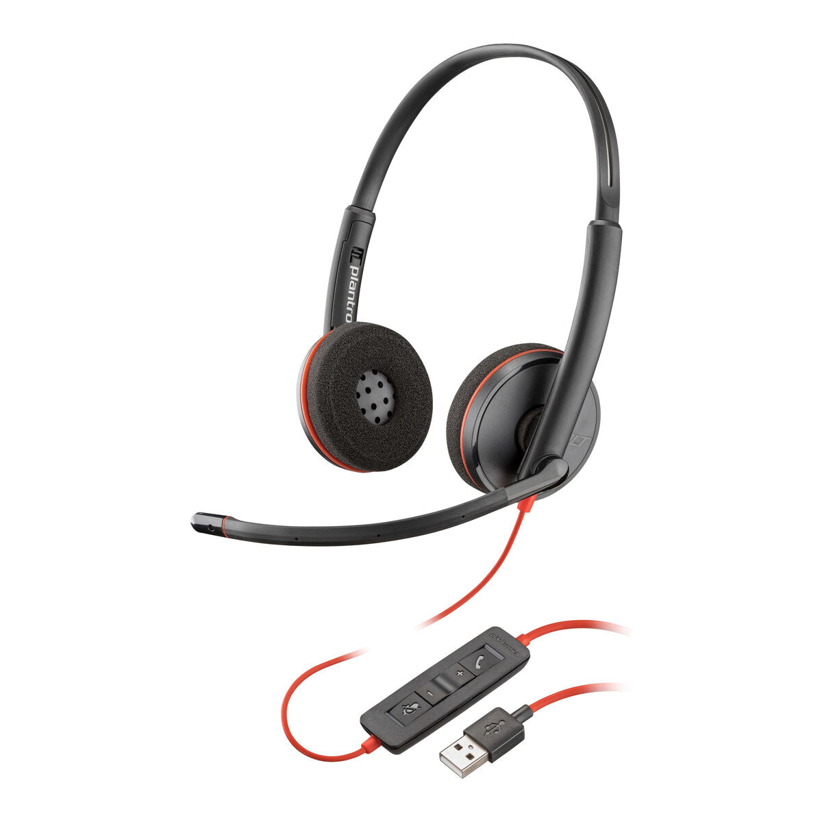 Kopfhörer mit Mikrofon Poly Blackwire C3220 Schwarz Rot
