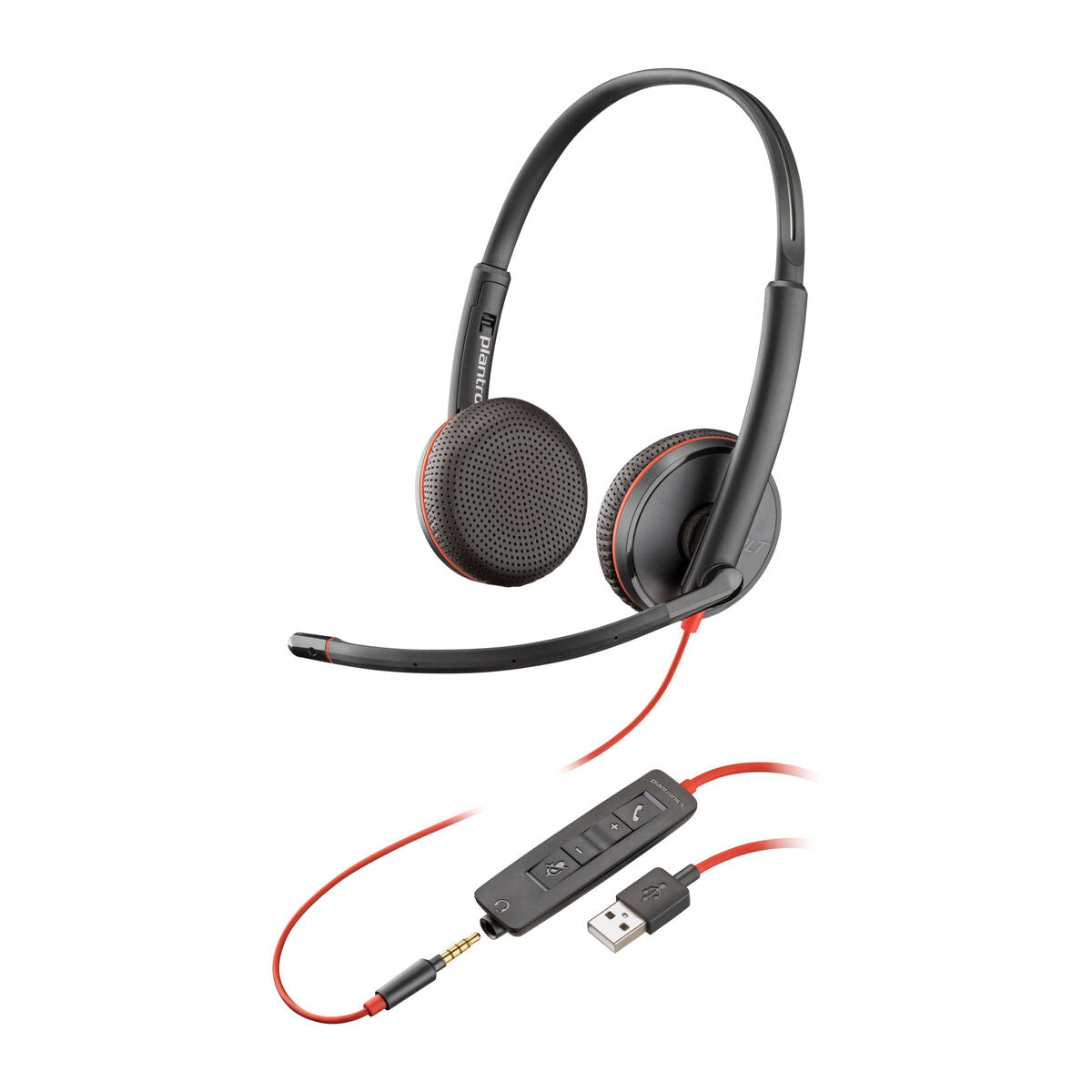 Kopfhörer mit Mikrofon Poly Blackwire 3200 Schwarz