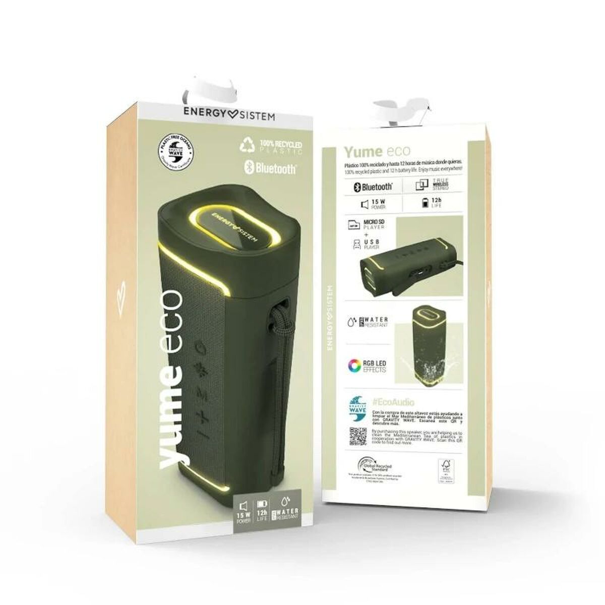Tragbare Bluetooth-Lautsprecher Energy Sistem Yume ECO 15 W LED RGB