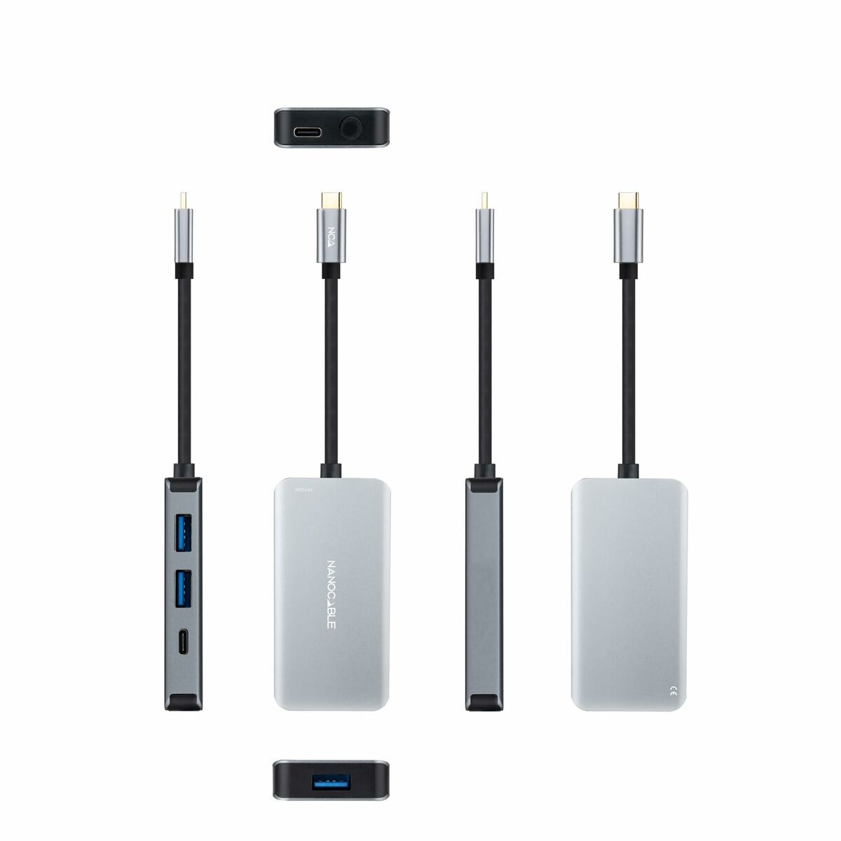 Hub USB NANOCABLE 10.16.1005 Grau (1 Stück)
