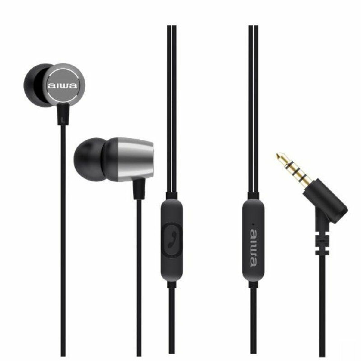 Kopfhörer mit Mikrofon Aiwa ESTM-30SL Silberfarben