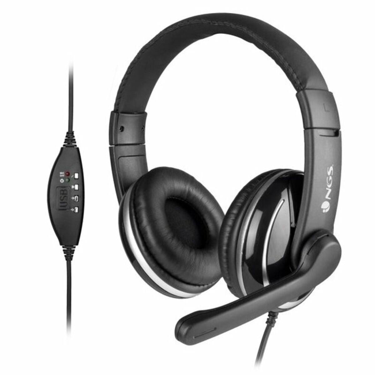 Kopfhörer mit Mikrofon NGS NGS-HEADSET-0196 Schwarz