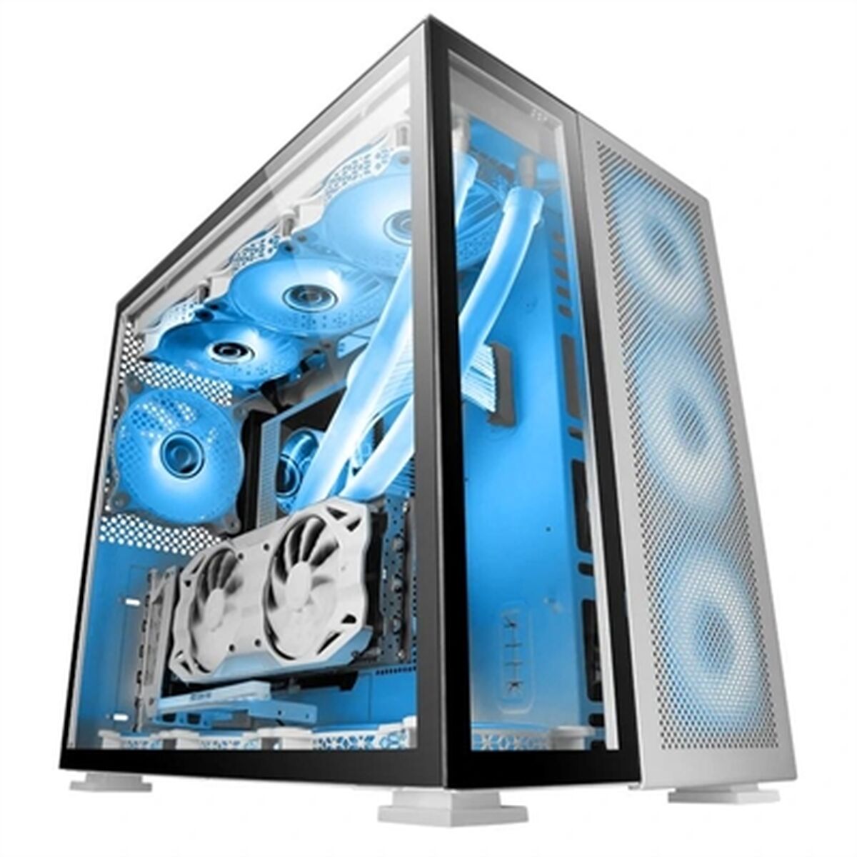 ATX Semi-Tower Gehäuse Mars Gaming MCNOVA Schwarz Silberfarben Aluminium