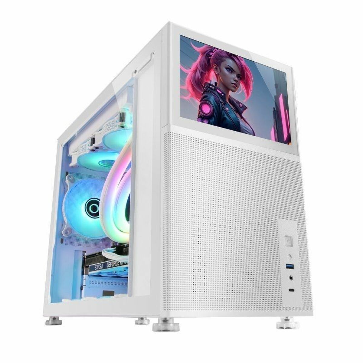 ATX Semi-Tower Gehäuse Mars Gaming MC-LCD Weiß