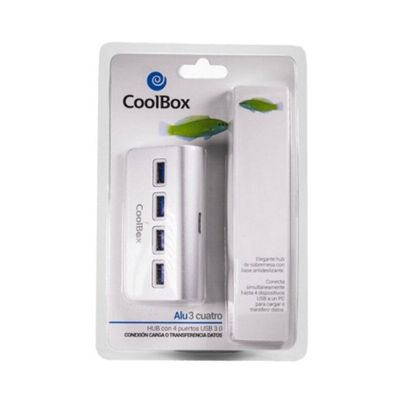 Hub USB CoolBox COO-HU4ALU3 Silberfarben