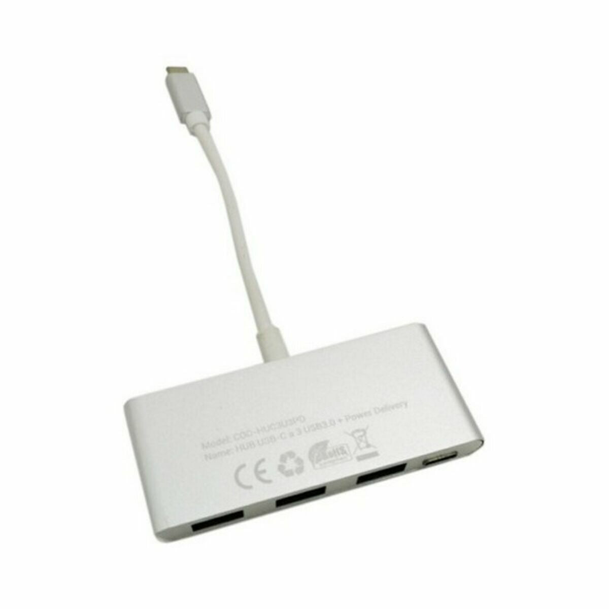 Hub USB C CoolBox COO-HUC3U3PD Aluminium Weiß