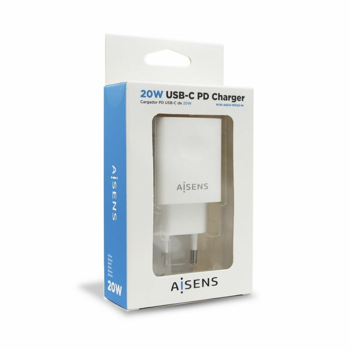 Wandladegerät Aisens ASCH-1PD20-W Weiß 20 W USB-C (1 Stück)