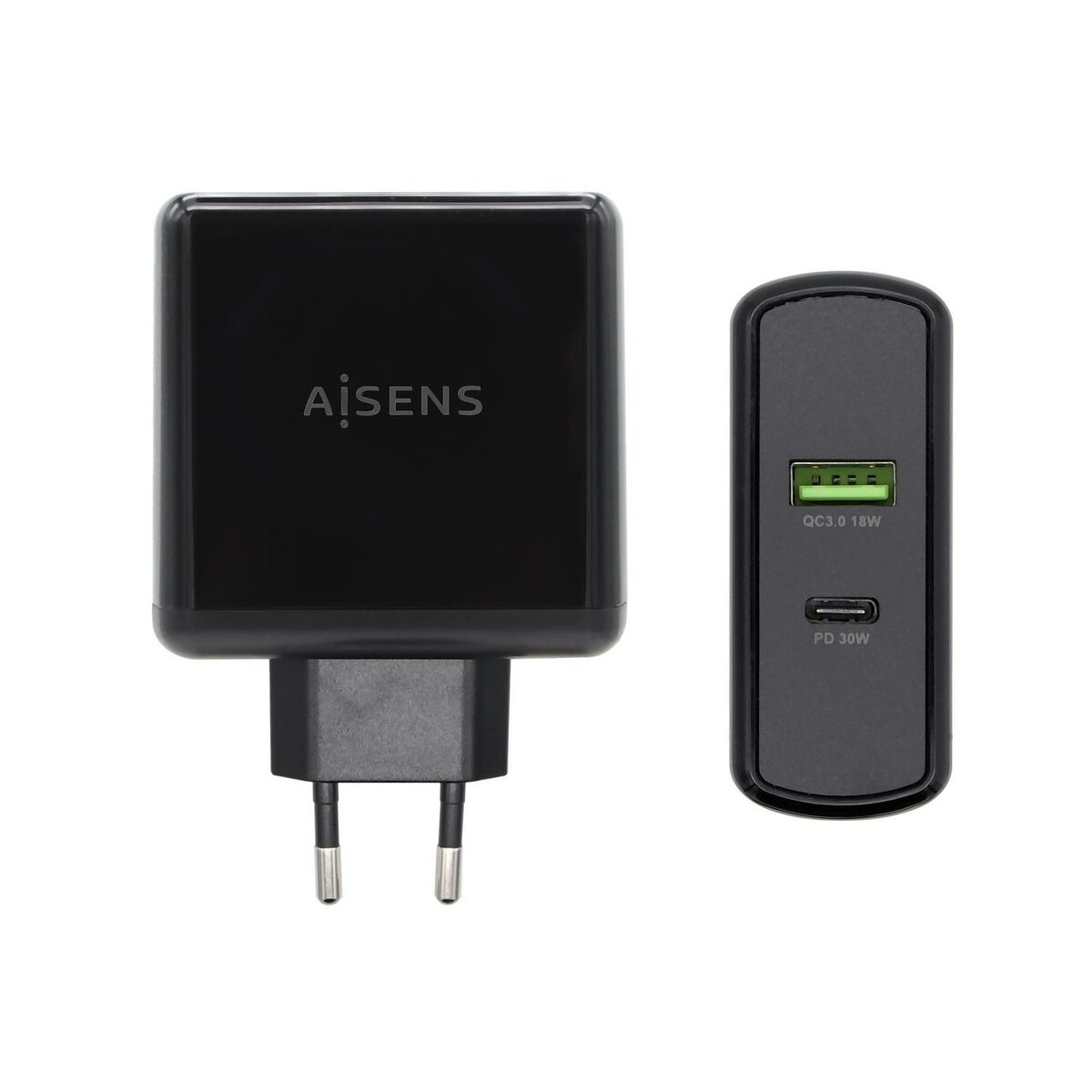 USB-Ladegerät für die Wand Aisens ASCH-2PD30QC-BK Schwarz 48 W USB-C (1 Stück)