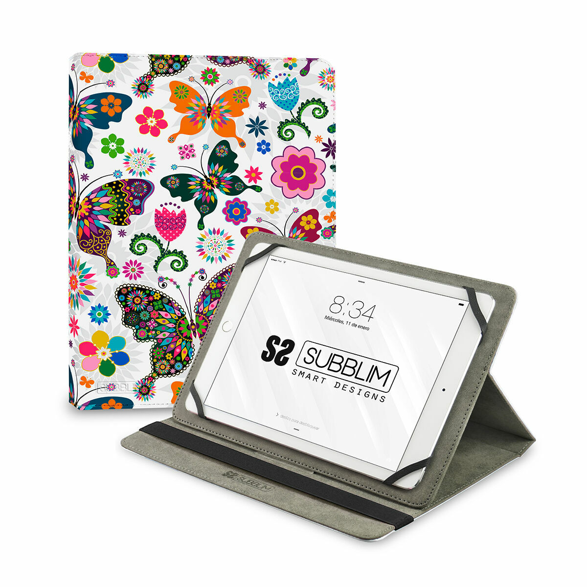 Tablet Tasche Subblim SUBCUT-4TC013 Bunt 11" Schmetterlinge (1 Stück)