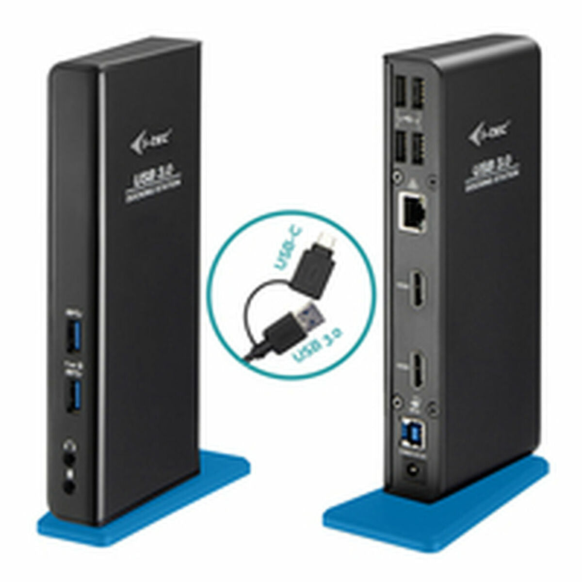 Dockstation i-Tec U3DUALHDMIDOCK Schwarz