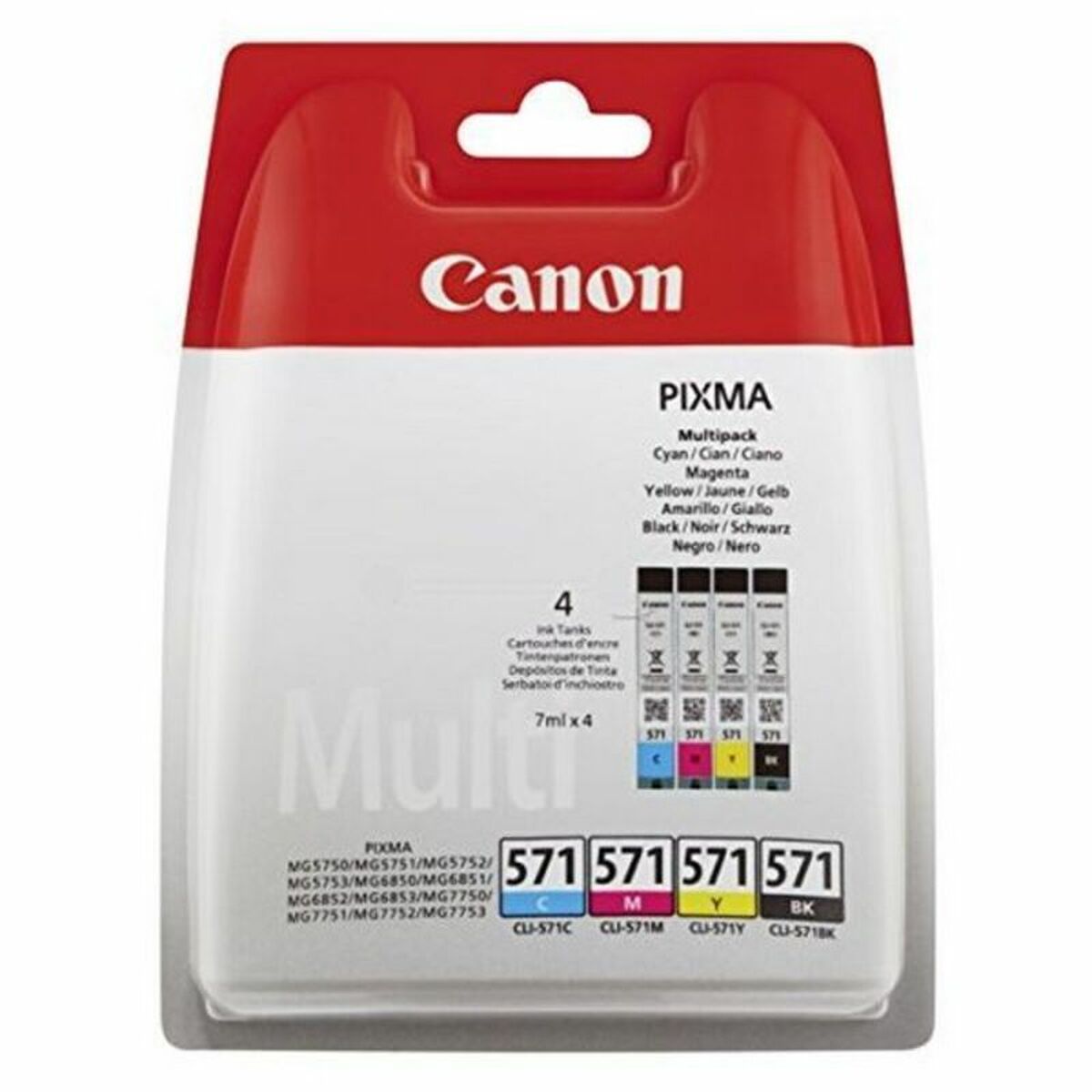 Original Tintenpatrone Canon CLI-571 Multipack Grau (4 Stück)