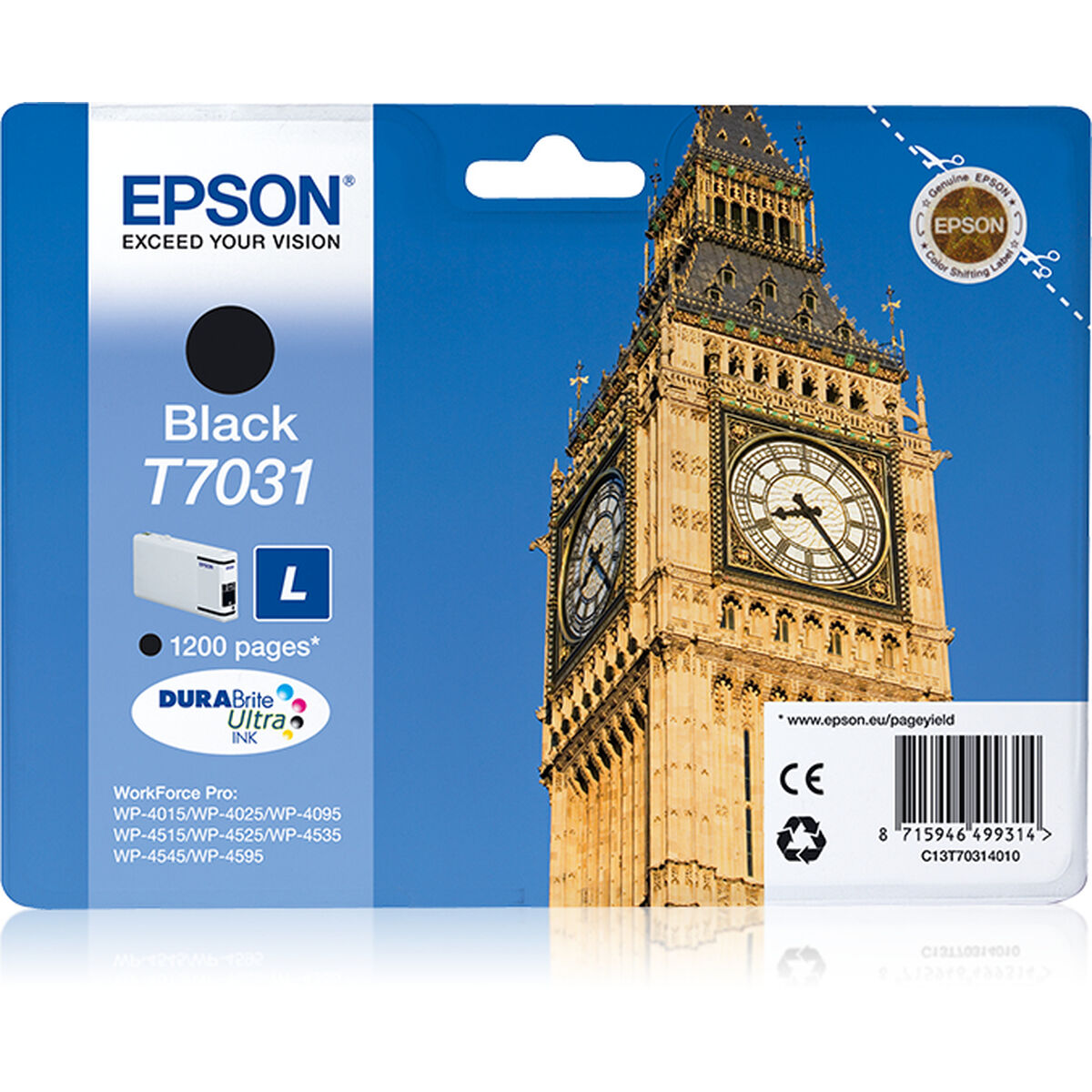 Original Tintenpatrone Epson C13T70314010 Schwarz