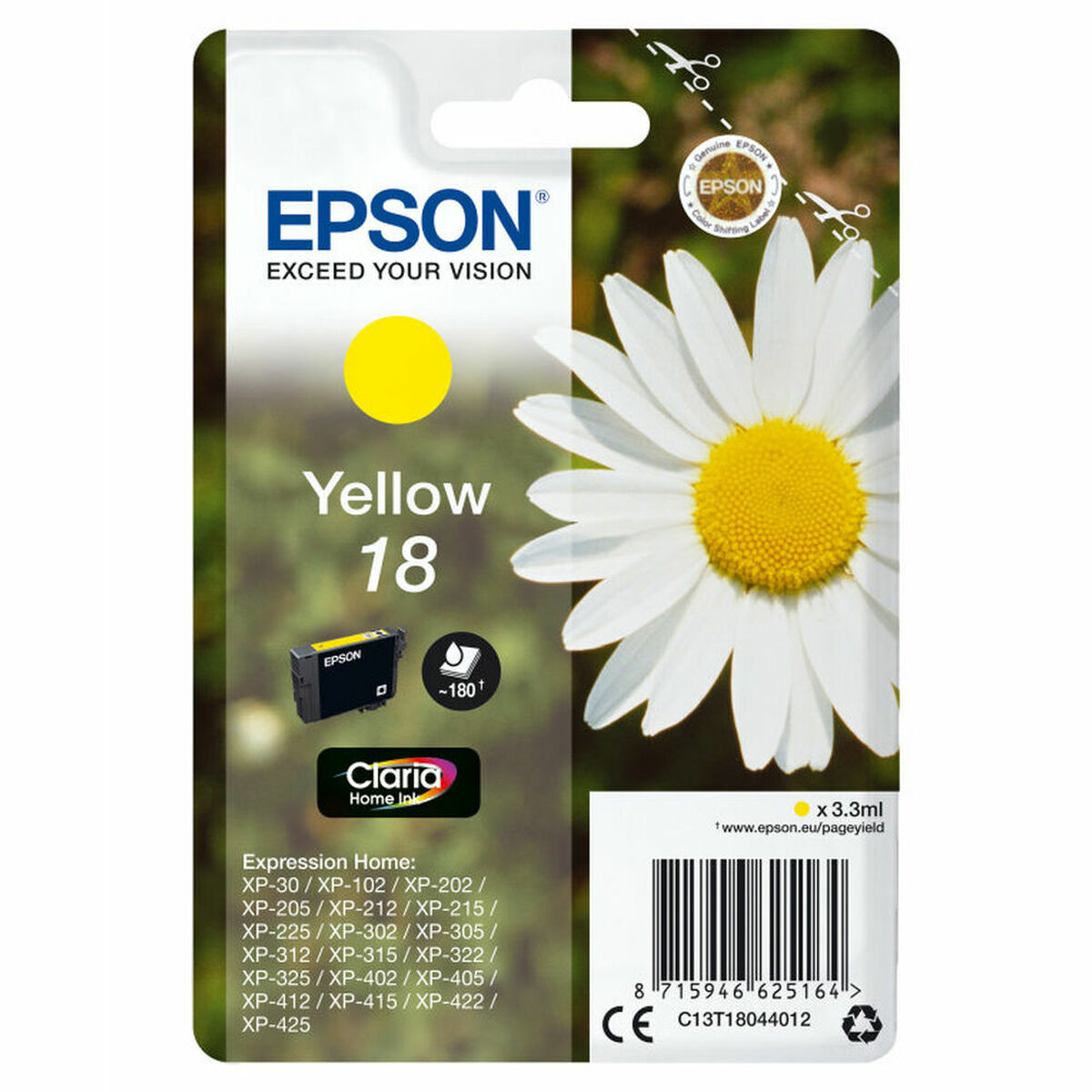 Kompatibel Tintenpatrone Epson Cartucho 18 amarillo (etiqueta RF)