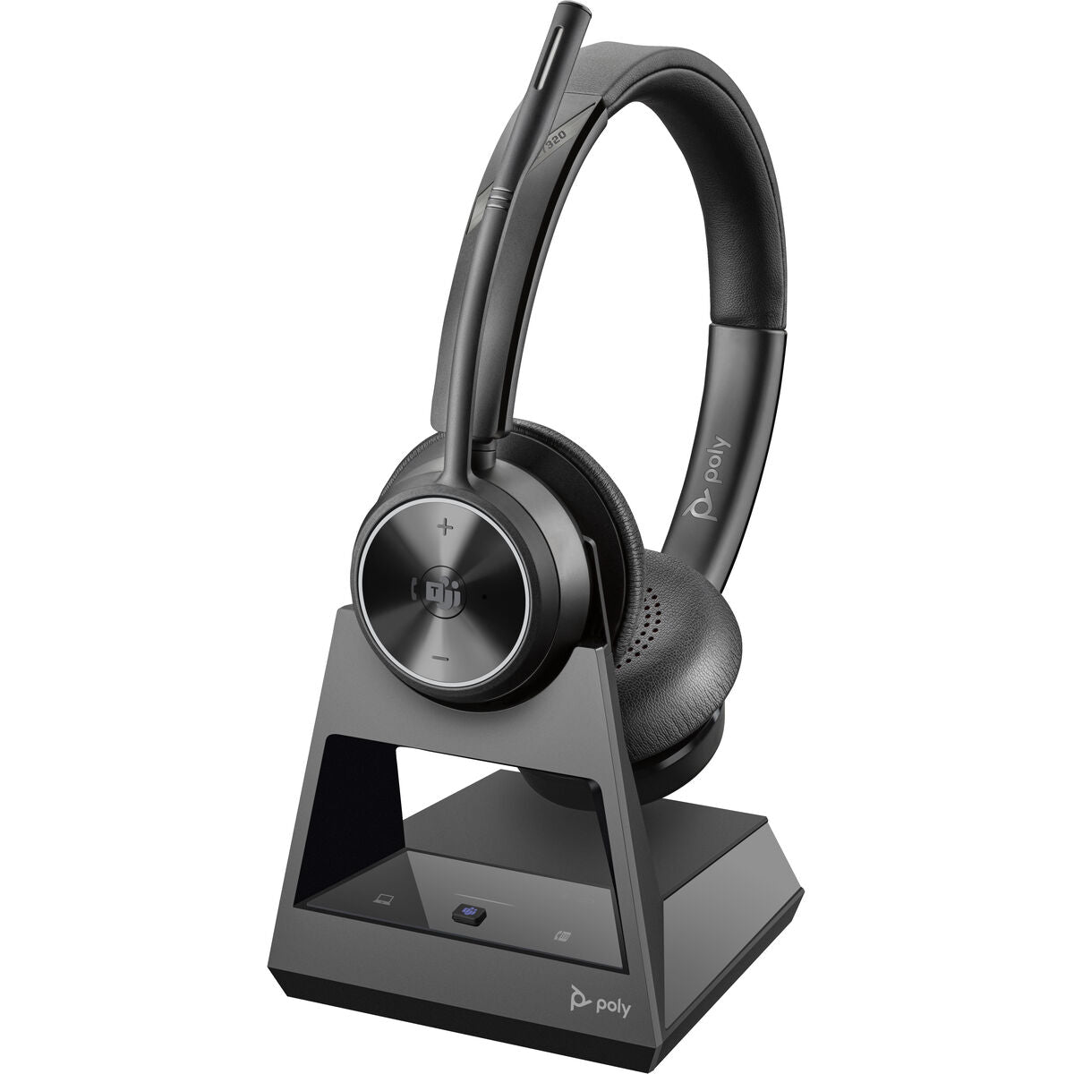 Kopfhörer mit Mikrofon Poly Savi 7320-M Office DECT Schwarz