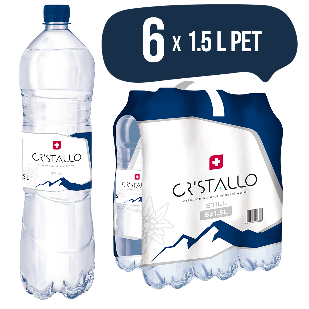 Cristallo Wasser blau , ohne Kohlensäure, 150 cl, 6 Stück