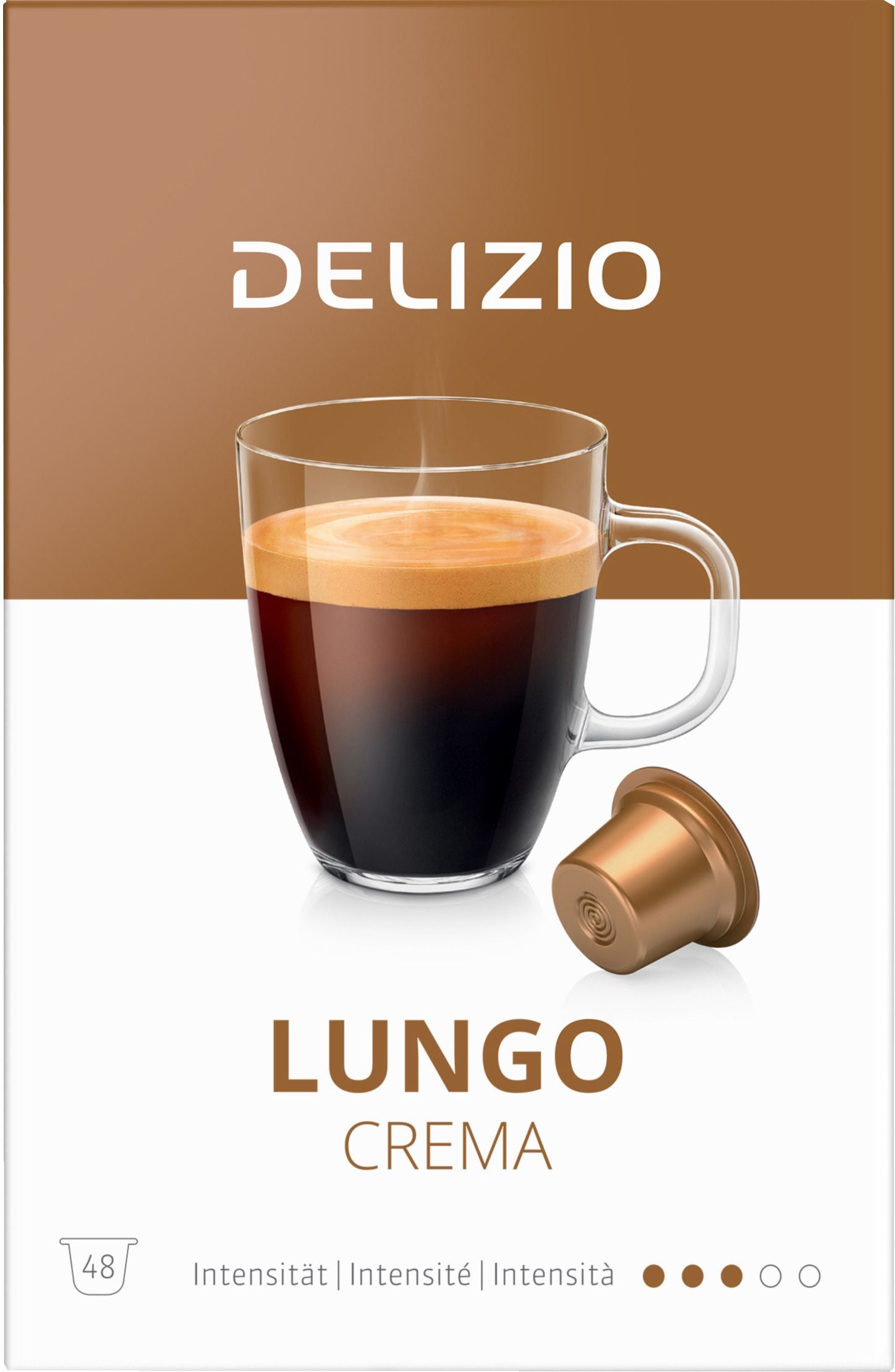 Delizio - Kaffeekapseln Lungo Crema, 48 Stück