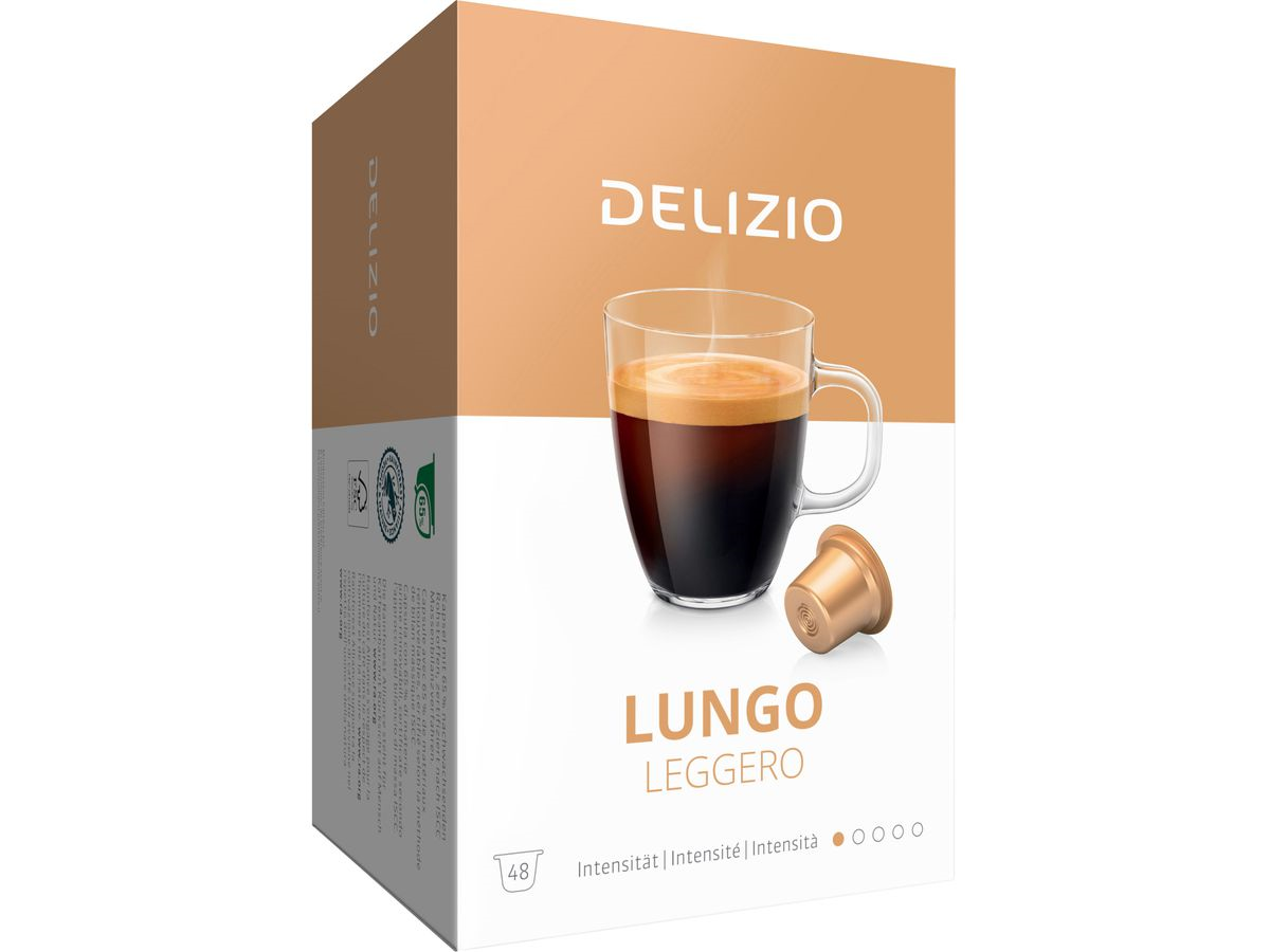 Delizio - Kaffeekapseln Lungo Leggero, 48 Stück