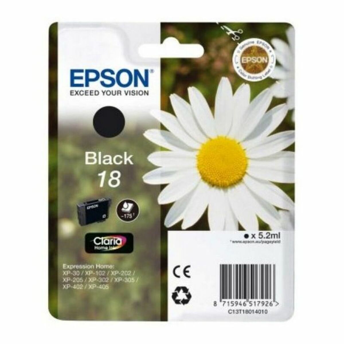 Original Tintenpatrone Epson Cartucho Epson 18 negro Schwarz