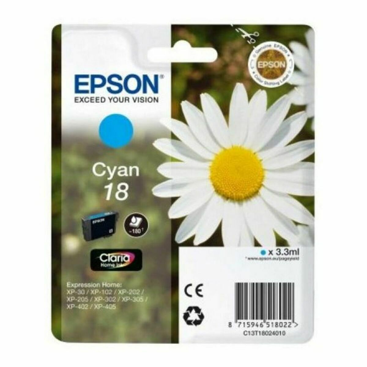 Original Tintenpatrone Epson Cartucho 18 cian Türkis