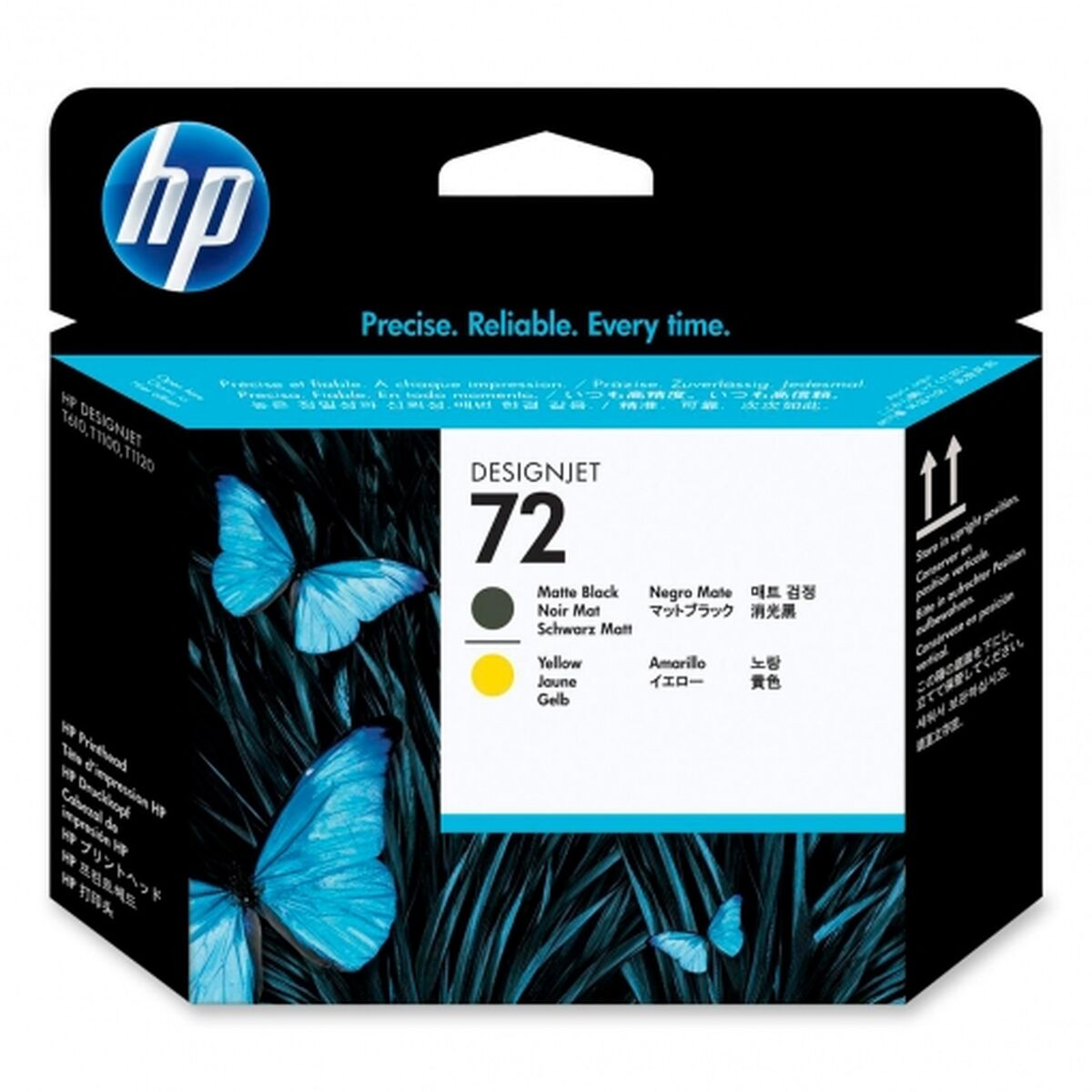 Original Tintenpatrone HP 72 Gelb Matte Hinterseite
