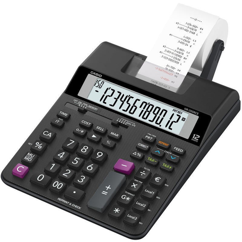 Casio Tischrechner HR-200RCE, schwarz