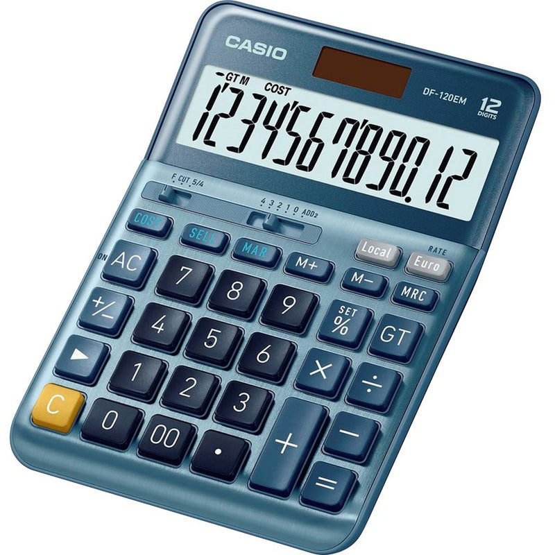 Casio Tischrechner DF-120EM, blau