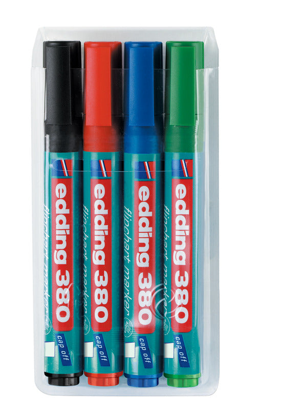 Edding Flipchart Marker 380 , 4er Etui, assortiert