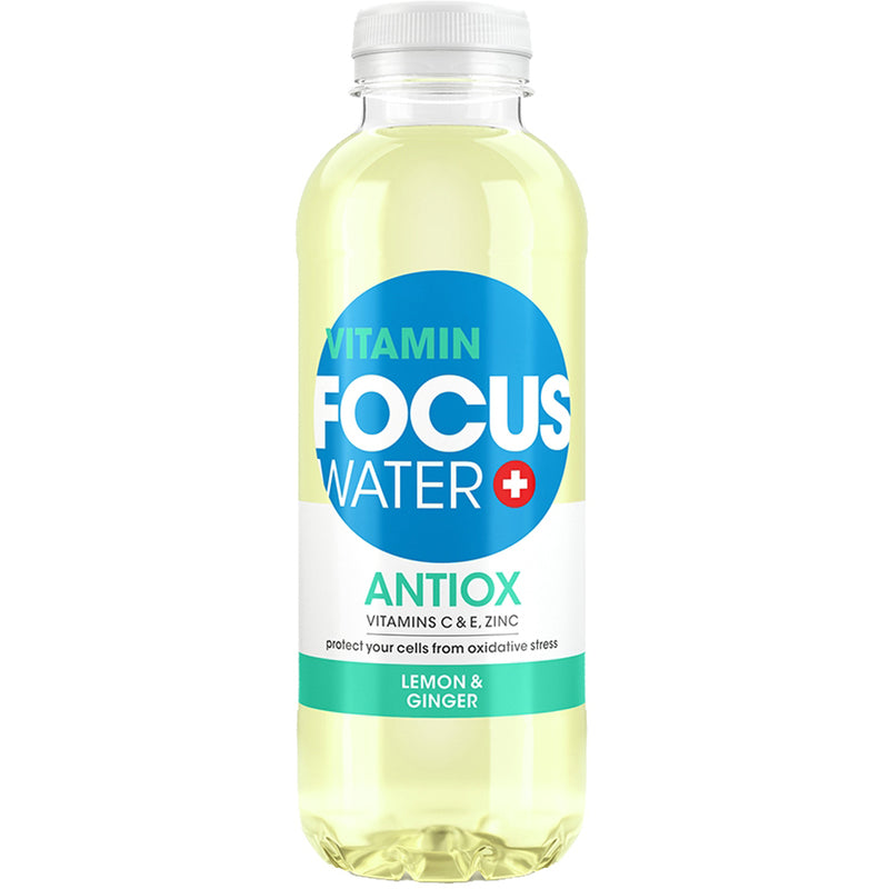 Focus - Water Vitaminwasser Antiox Lemon & Ginger , 50 cl, 12 Stück